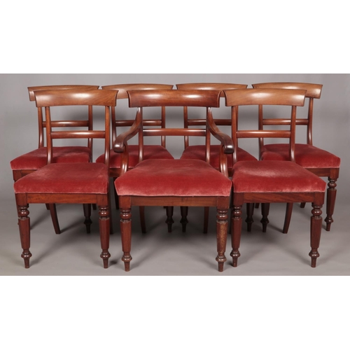 179 - Seven 19th century mahogany dining chairs, includes one carver.