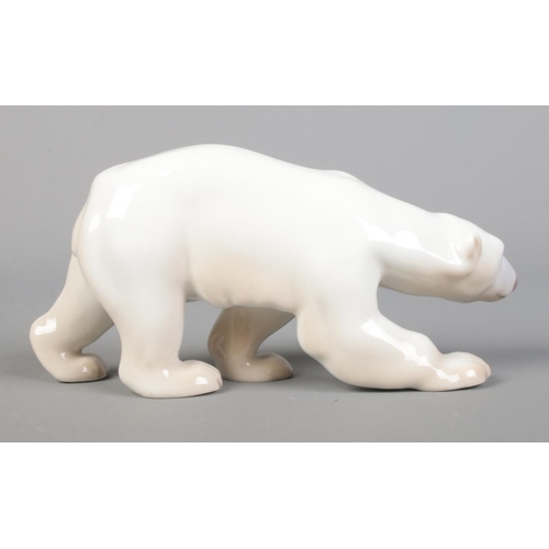 24 - A Bing & Grondahl ceramic model of a polar bear designed by Svend Jespersen. Model 2218. Length 13cm... 