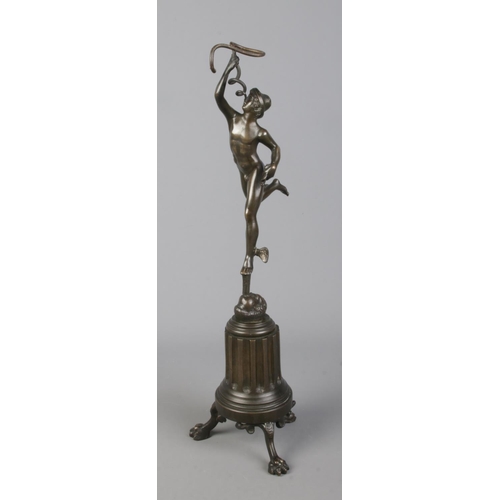 54 - After Giambologna (1529-1608), a bronze sculpture depicting Mercury/Hermes flying on the breath of A... 