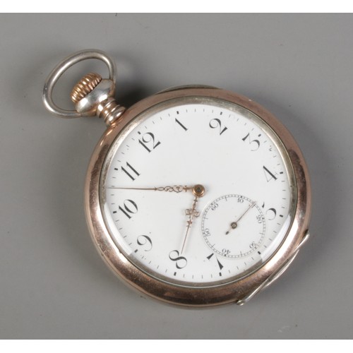 83 - A continental silver Zenith pocket watch. Marked for Grand Prix Paris 1900. Stamped 800 with crown &... 