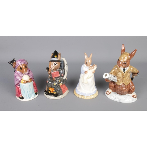 486 - Four Royal Doulton Bunnykins figures to include Fortune Teller (D7157), Witching-Time (D7166), Mothe... 