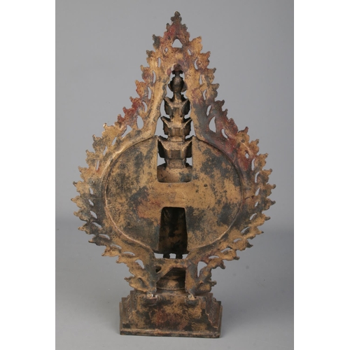 290 - A cast metal figure formed as a thousand arm deity/Avalokiteshvara. Height 40.5cm.