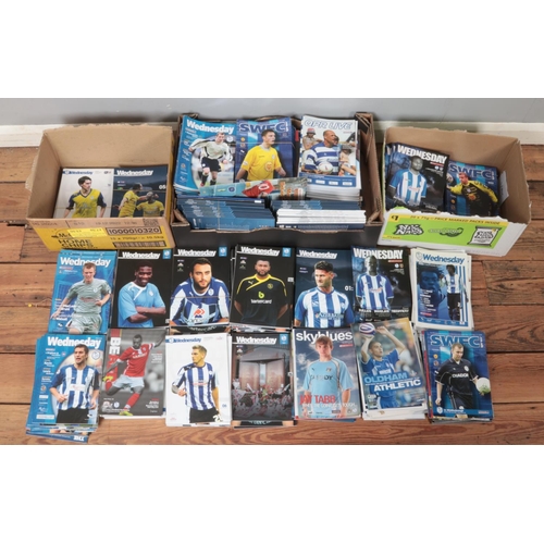 319 - Three boxes of Sheffield Wednesday football programmes from the 2000s and 2010s.