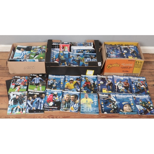 323 - Three boxes of Sheffield Wednesday football programmes from the 2000s and 2010s.