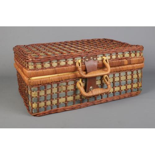 373 - A wicker picnic hamper and contents, together with a boxed Casdon Supercash child's till, with coina... 