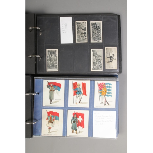 519 - Two folders of incomplete cigarette cards including Modern Armaments, Cairo 