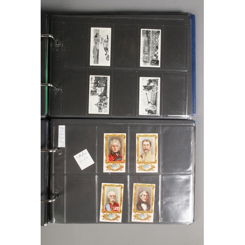 521 - Two folders of incomplete cigarette cards including Pritchard & Burton's 