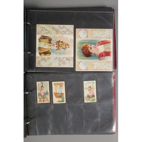 532 - Two folders of incomplete cigarette cards including Chinese examples, Pinhead cigarettes 