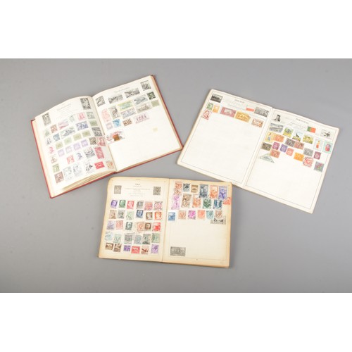 78 - Three albums of stamps including stamps from around the world, historical Nazi Germany stamps and a ... 