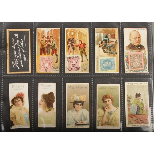 433 - A folder of over 60 rare high quality odd cards including Allen & Ginter Naval Flags, Worlds Smokers... 