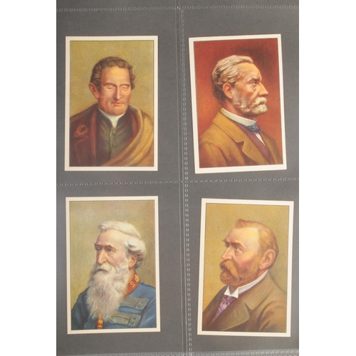 436 - A complete set of 100 cigarette cards of famous people with duel French & Dutch description to back ... 