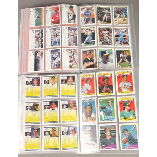 73 - Two full albums of mostly 1990s baseball cards. Includes Topps, Upper Deck, Impel, Score, Nolan Ryan... 