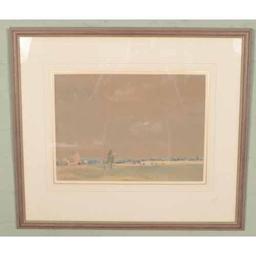 301 - Henry Rushbury (RA) 1889-1968, framed watercolour, titled Beverly Racecourse to the back. (28cm x 38... 