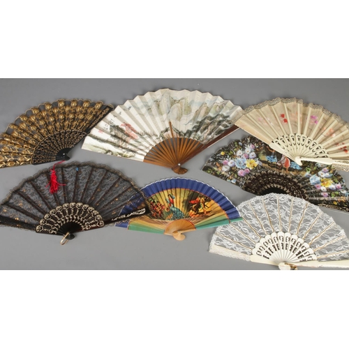 121 - A quantity of decorative hand fans.