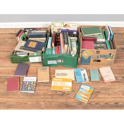 157 - Three boxes of assorted books including observer's guides, A.A. Milne, fishing guides, etc.