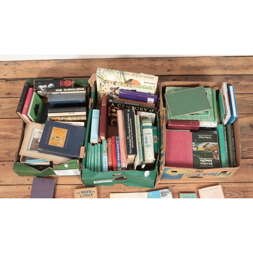 157 - Three boxes of assorted books including observer's guides, A.A. Milne, fishing guides, etc.