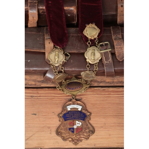 199 - A quantity of empty masonic jewel cases, stamped WM Gilchrist, Walsall, together with a sash for the... 