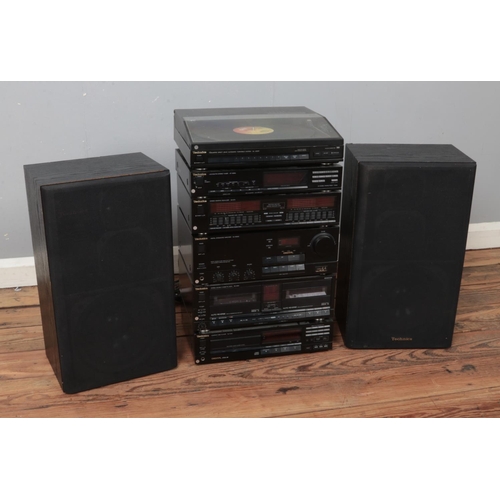 227 - A technics Hi/Fi system stack including Quartz Direct Drive Automatic Turntable System, LW/MW/FM Ste... 