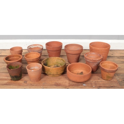 233 - A quantity of terracotta plant pots of various sizes