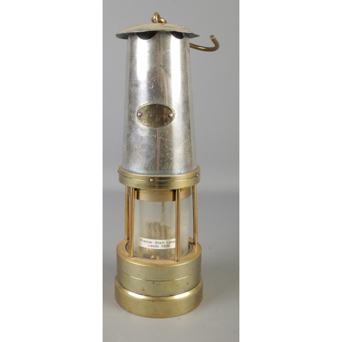 5 - A large miners lamp by 'The Premier Lamp & Eng Co Ltd Leeds' No.10. (36cm)
