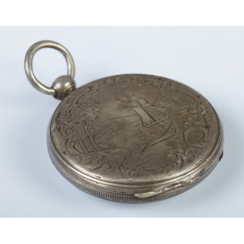 341 - A white metal Arnold of London detached lever pocket watch, with 13 jewel 'Parachute & Compensation'... 