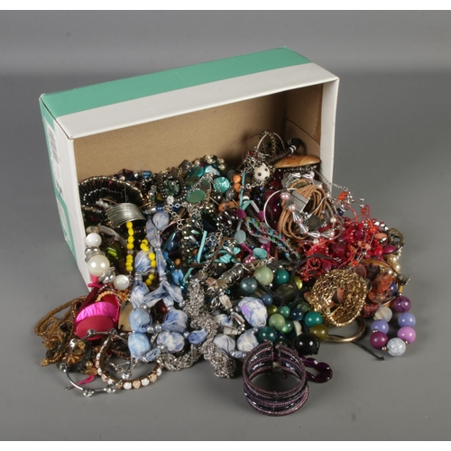 97 - A large quantity of costume jewellery including bracelets and necklaces.