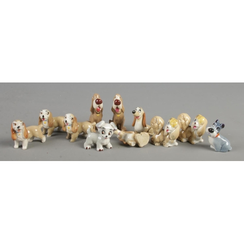 143 - Eleven Lady & The Tramp Wade Whimsies. Includes Lady, Jock, Peg, Dachsie etc.