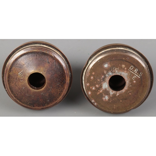 4 - Two WWI artillery shell fuses. Both bearing broad arrow marks to the base.