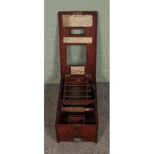 263 - A Victorian G.H Gledhill and Sons mahogany cased automatic cash till. Includes original key.