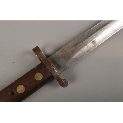 371 - A British 1888 pattern Lee Metford bayonet by Mole, with scabbard. Blade length 30cm. CANNOT POST OV... 