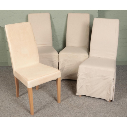 389 - A set of four modern dining chairs.