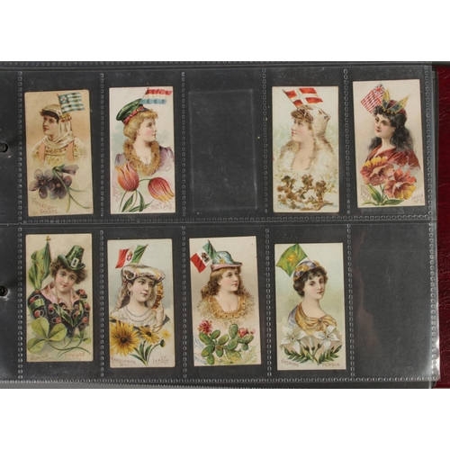 188 - One album of part set/odds including American Tobacco Co Dancers, Flags & Flowers and Cross Cut Post... 