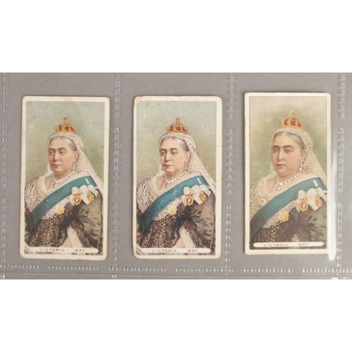 71 - Wills' Cigarettes; Kings & Queens of England Cigarette Cards. Full set plus four variations of Queen... 