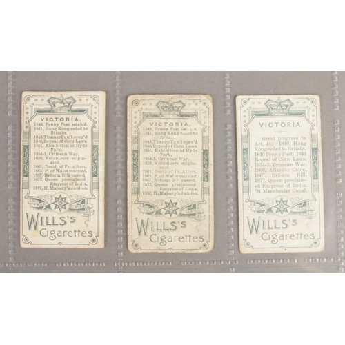 71 - Wills' Cigarettes; Kings & Queens of England Cigarette Cards. Full set plus four variations of Queen... 