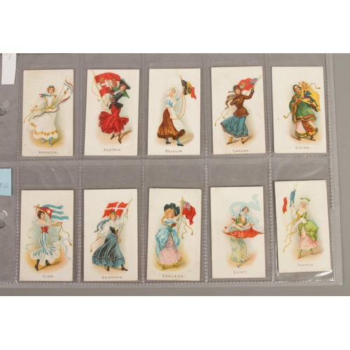 88 - John Player & Sons, Player's Navy Mixture; Flag Girls Cigarette Cards. With red/white backing. Set o... 