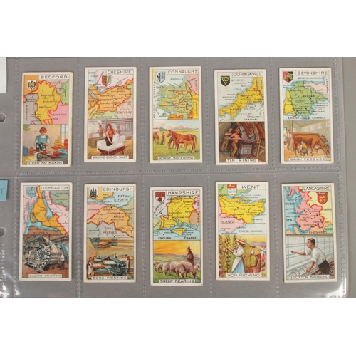 90 - John Player & Sons; County Maps and their Industries Cigarette Cards. Blue backing, full set. 25/25.