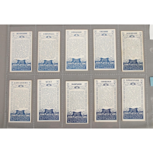 90 - John Player & Sons; County Maps and their Industries Cigarette Cards. Blue backing, full set. 25/25.