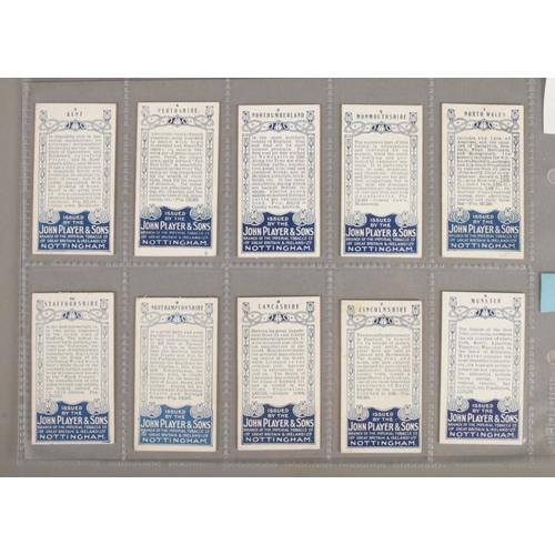 92 - John Player & Sons; County Maps and their Industries Cigarette Cards. Blue backing, full set. 25/25.