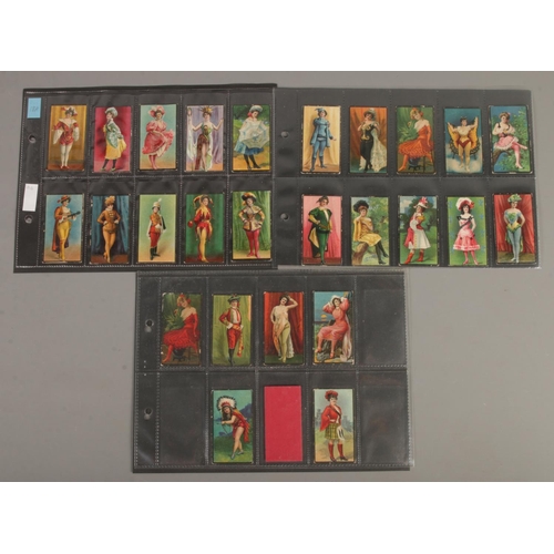 93 - British American Tobacco (BAT); Girls in Costumes Cigarette Cards. Slight variation to one card; a c... 