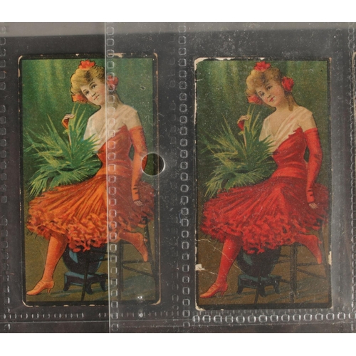 93 - British American Tobacco (BAT); Girls in Costumes Cigarette Cards. Slight variation to one card; a c... 