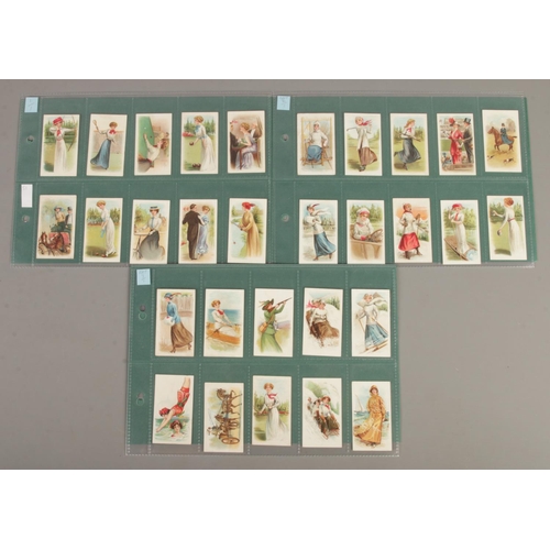 94 - British American Tobacco (BAT); Sporting Girls Cigarette Cards. Plain backs, complete set. 30/30.