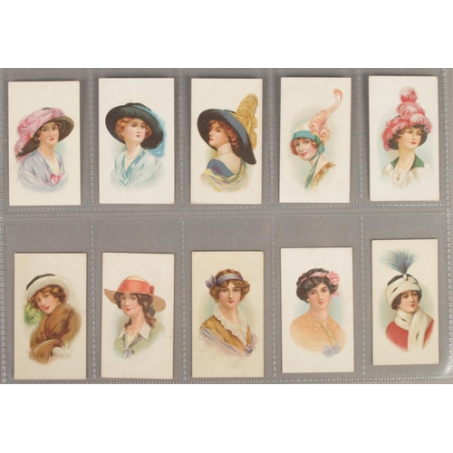 95 - British American Tobacco (BAT): Beauties Picture Hats. Two sets. Blank backs. With border (32), With... 