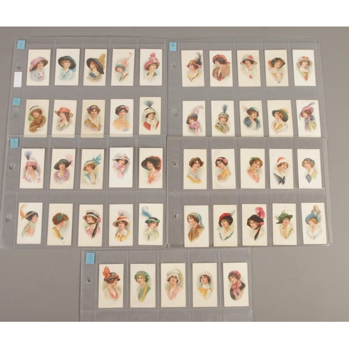 95 - British American Tobacco (BAT): Beauties Picture Hats. Two sets. Blank backs. With border (32), With... 