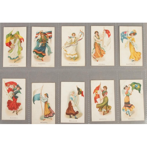 97 - British American Tobacco (BAT); Flag Girls. Blank backs, full set. With variation to the Canadian ca... 