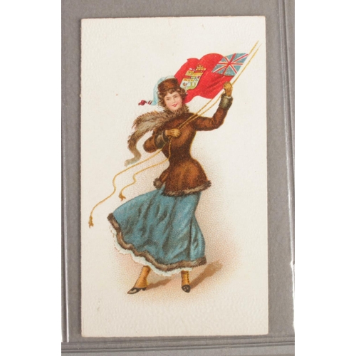 97 - British American Tobacco (BAT); Flag Girls. Blank backs, full set. With variation to the Canadian ca... 