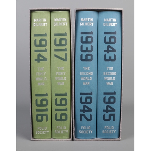 387 - The Folio Society; two sets of two books, 'The First World War' and 'The Second World War', by Marti... 