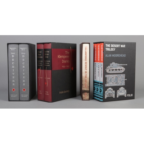 390 - The Folio Society; a collection of fiction and non-fiction war books. To include 'The Diaries of Vic... 