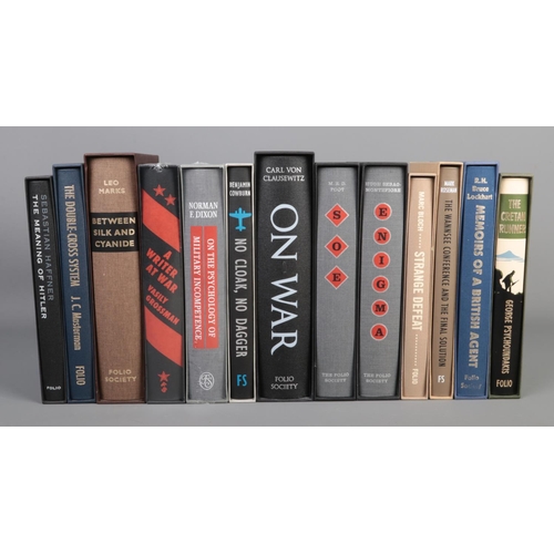 391 - The Folio Society; a quantity of war books, mainly surrounding WWII. To include 'On War' by Carl Von... 