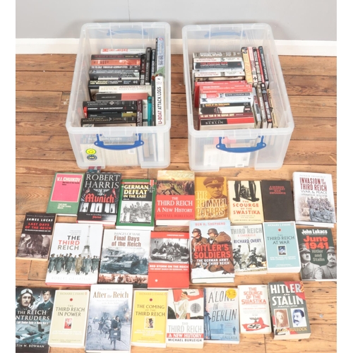 400 - Two boxes of Third Reich/Hitler books. Includes We March Against England, The Ardennes Hitler's Wint... 