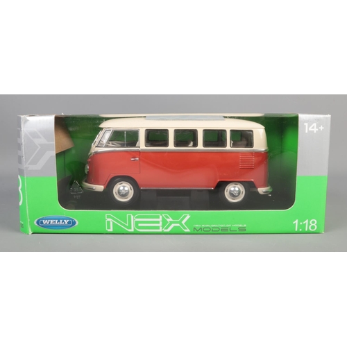 36 - Welly Nex 1:18 Scale Die Cast model of a 1963 VW T1 Bus. Original Box.